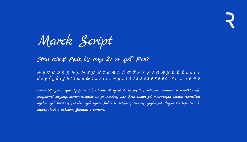 Marck Script - darmowy font odręczny