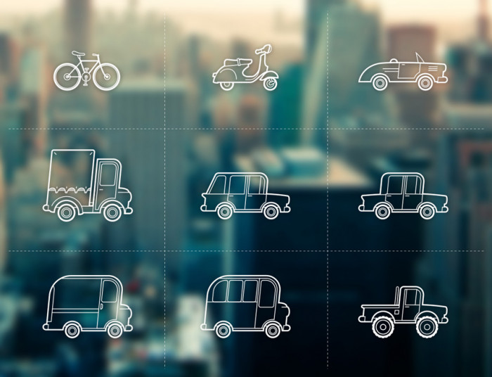 Free-set-of-Outline-Vehicles