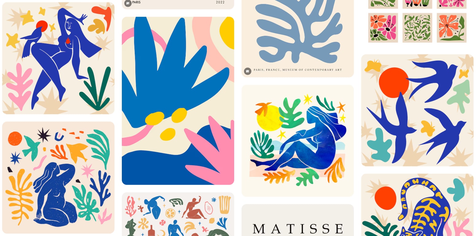 Prace inspirowane tw&oacute;rczością Matisse na Freepik