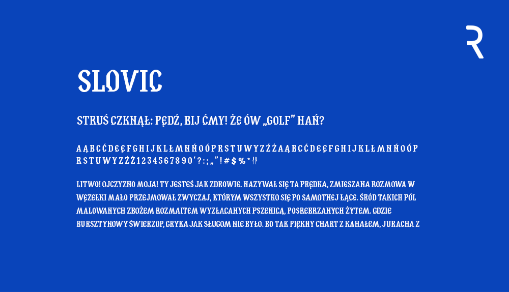 Darmowy font z polskimi znakami Slovic