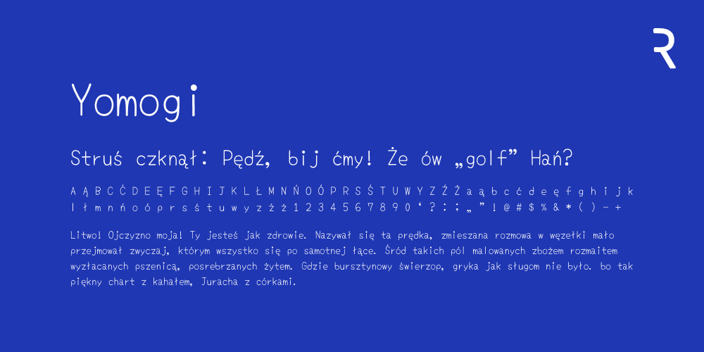 Darmowy font z polskimi znakami