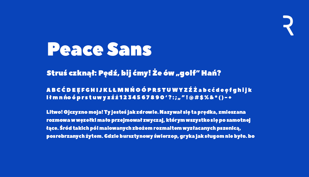Darmowy font Peace Sans
