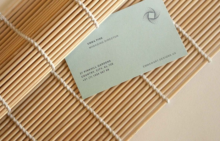 Business Card on Rolling Mat Mockup