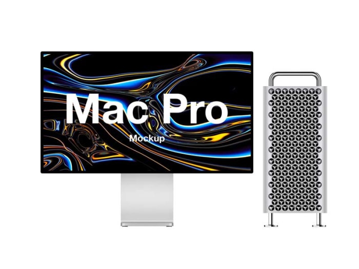 Mac Pro Free Mockup for Photoshop Figma and Sketch