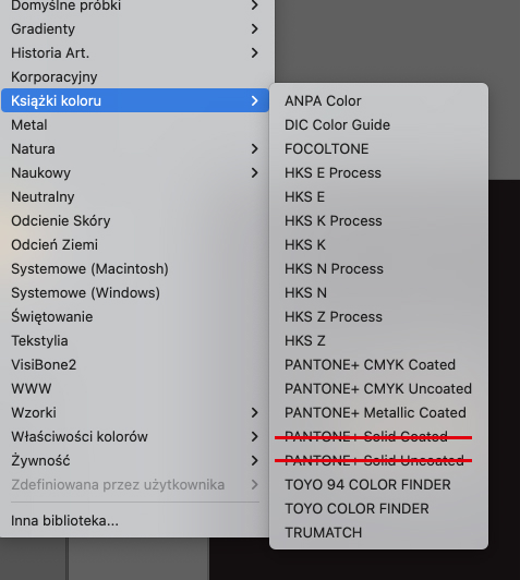 Jakie biblioteki kolorów Pantone usuwa z programów Adobe 