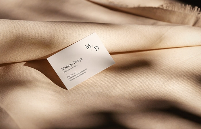 Business Card on Linen Mockup