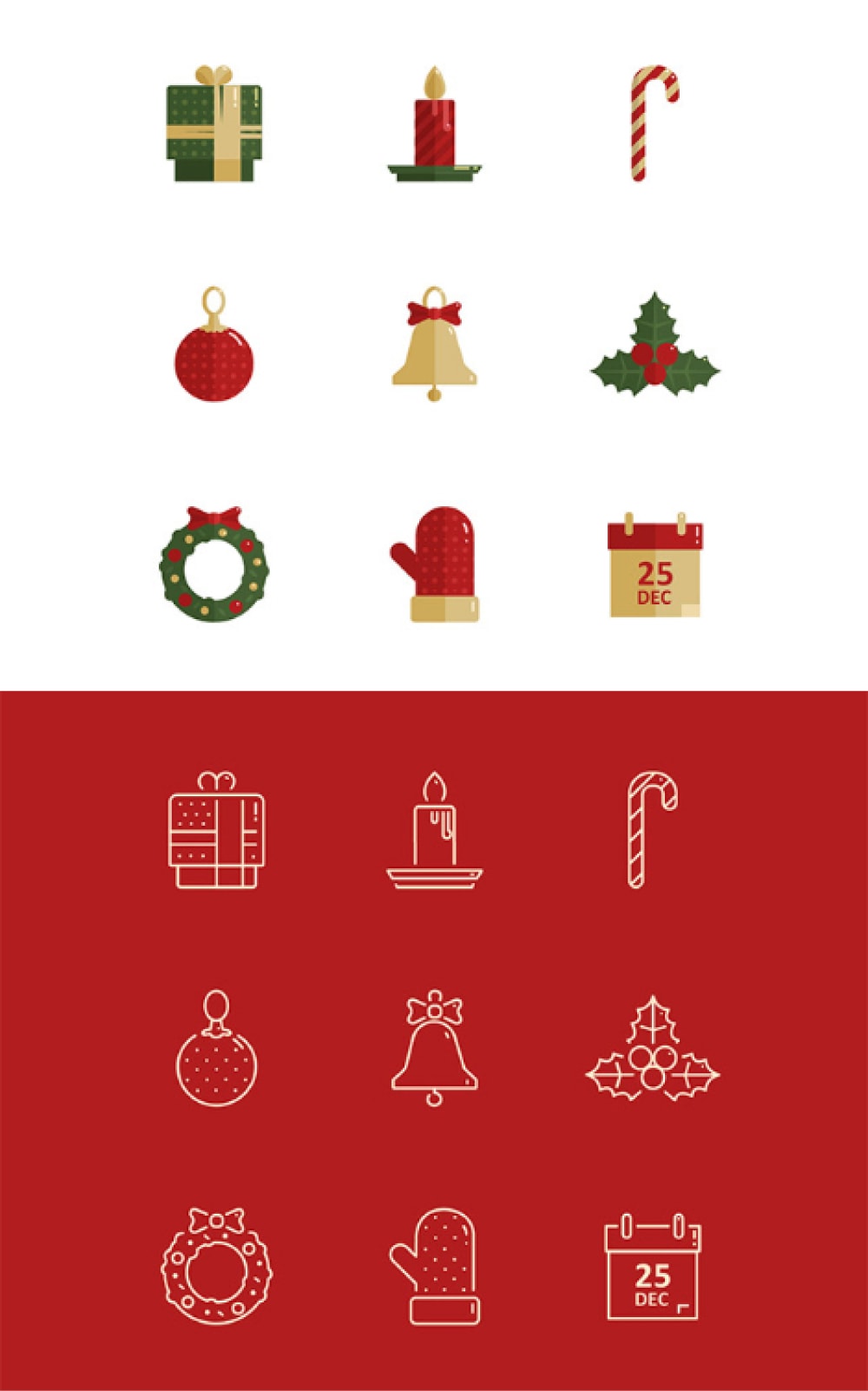 100 Christmas vector icons
