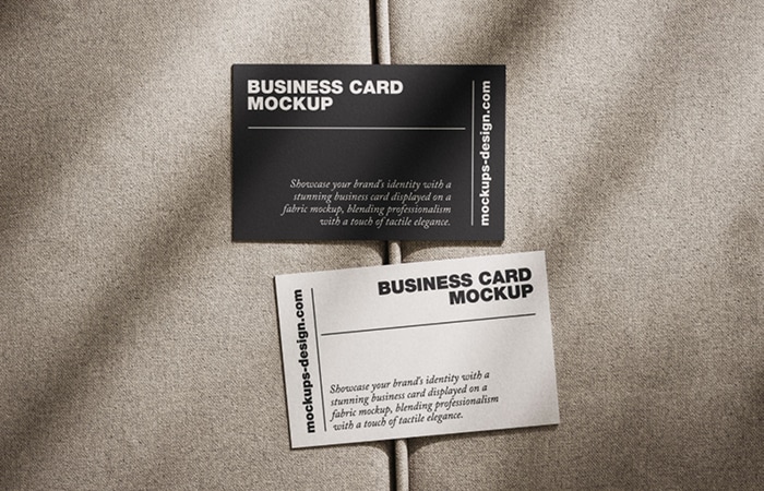 Business Card Mockup on Fabric