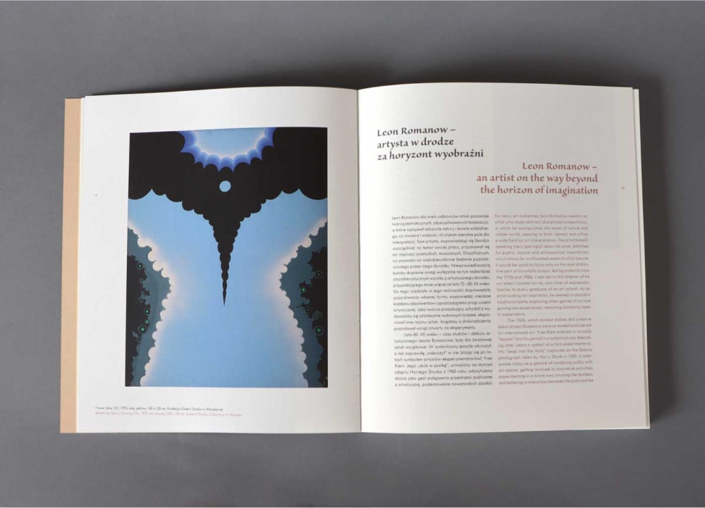 Projekt katalogu wystawy Leona Romanowa autorstwa Katarzyny Tużylak