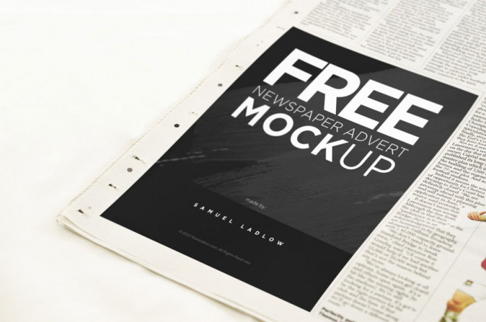 Free-Newspaper-Advert-Mockup