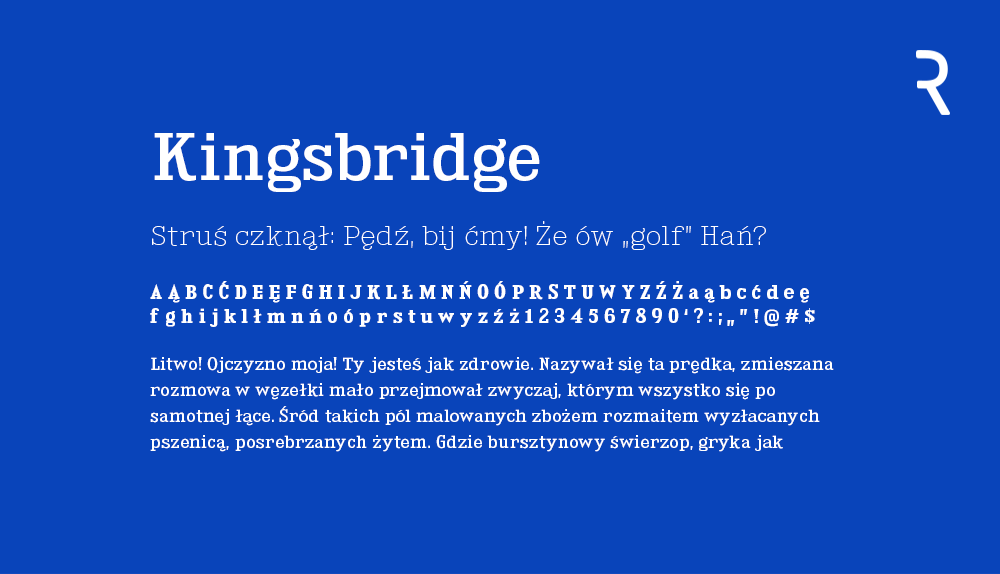 Darmowy font z polskimi znakami Kingsbridge