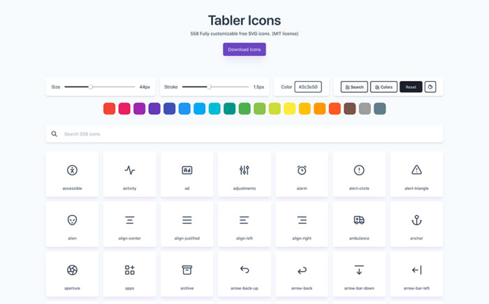 Tabler Icons: 550+ Free SVG icon