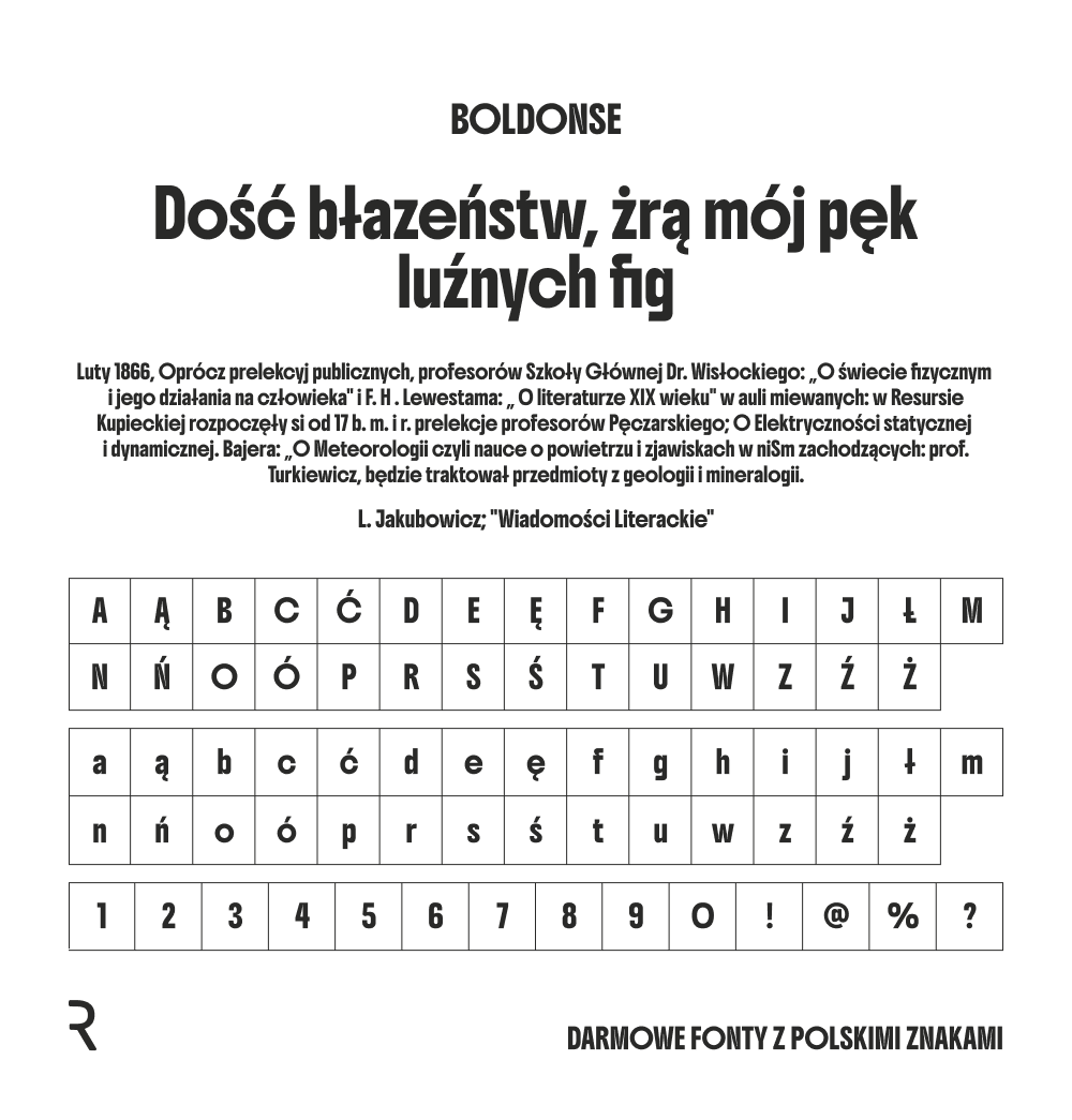 Darmowe fonty z polskimi znakami - Boldonse