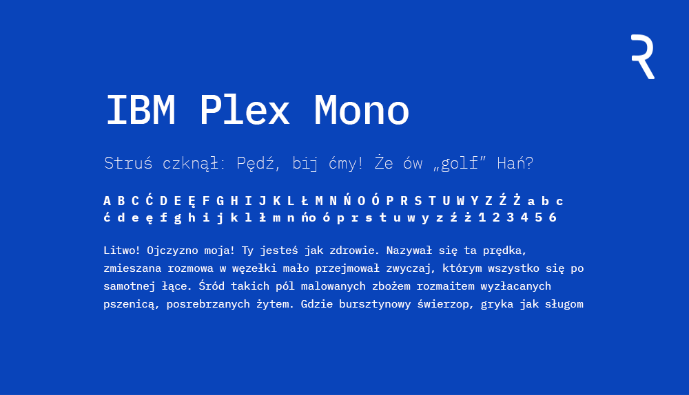 Darmowy font IBM Plex Mono