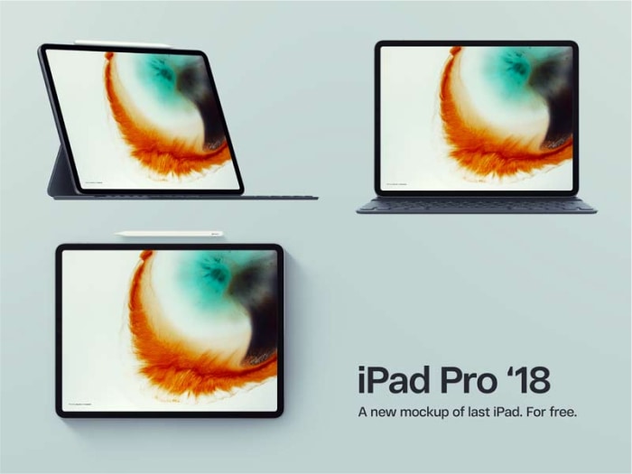 iPad Pro 2018 3 Free PSD Mockup