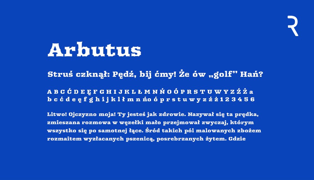 Darmowy font Arbutus 