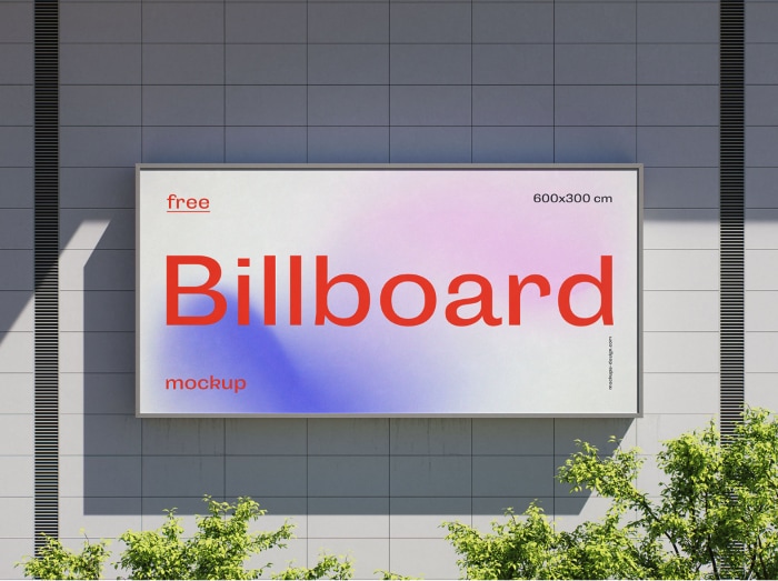 Mockup billboardu na budynku.