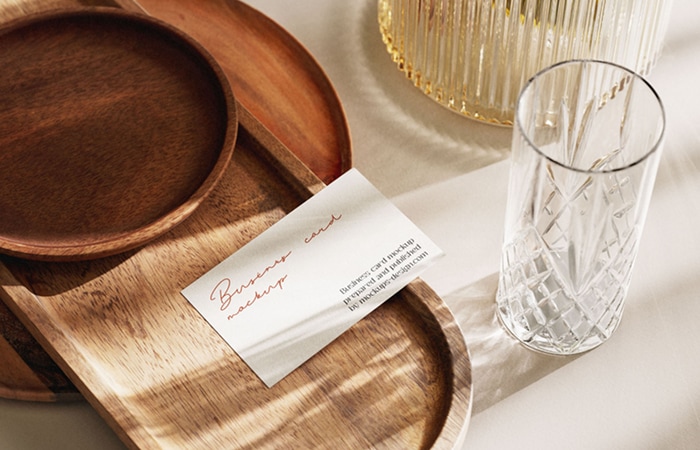 Business Card with Decorations Mockup